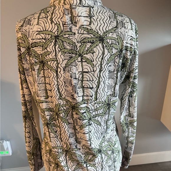 San Soleil UPF 50 Tropical Print Long Sleeve Top size M - Picture 2 of 4